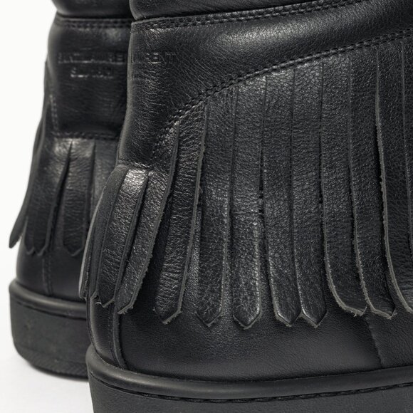 Saint Laurent SL/18H High Black Fringe High-Top Sneakers - Picture 11 of 13
